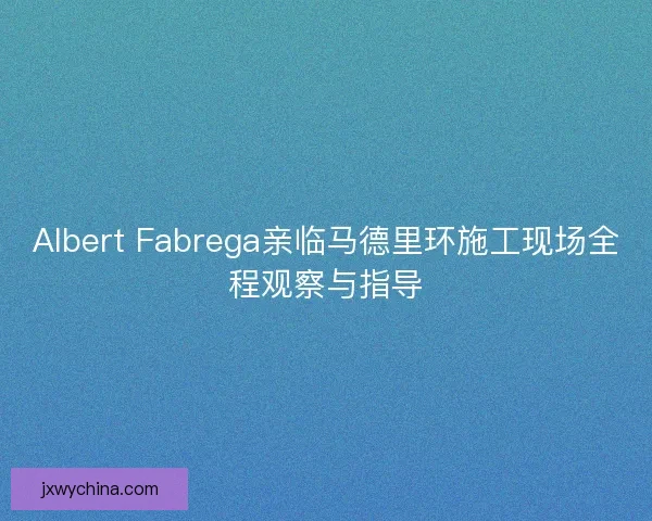 Albert Fabrega亲临马德里环施工现场全程观察与指导