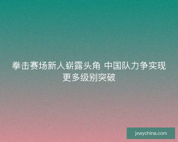 拳击赛场新人崭露头角 中国队力争实现更多级别突破