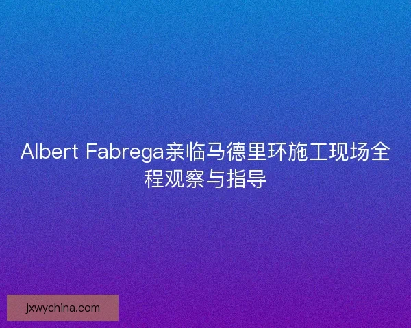 Albert Fabrega亲临马德里环施工现场全程观察与指导 Albert Fabrega亲临马德里环施工现场全程观察与指导